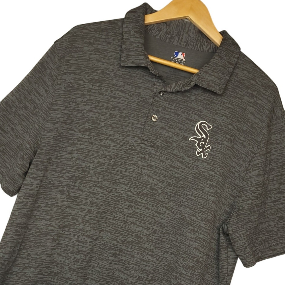 Chicago White Sox MLB Men's Polo Shirt XL Gray Black Camo Baseball Team EUC